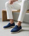 Navy Suede Loafers
