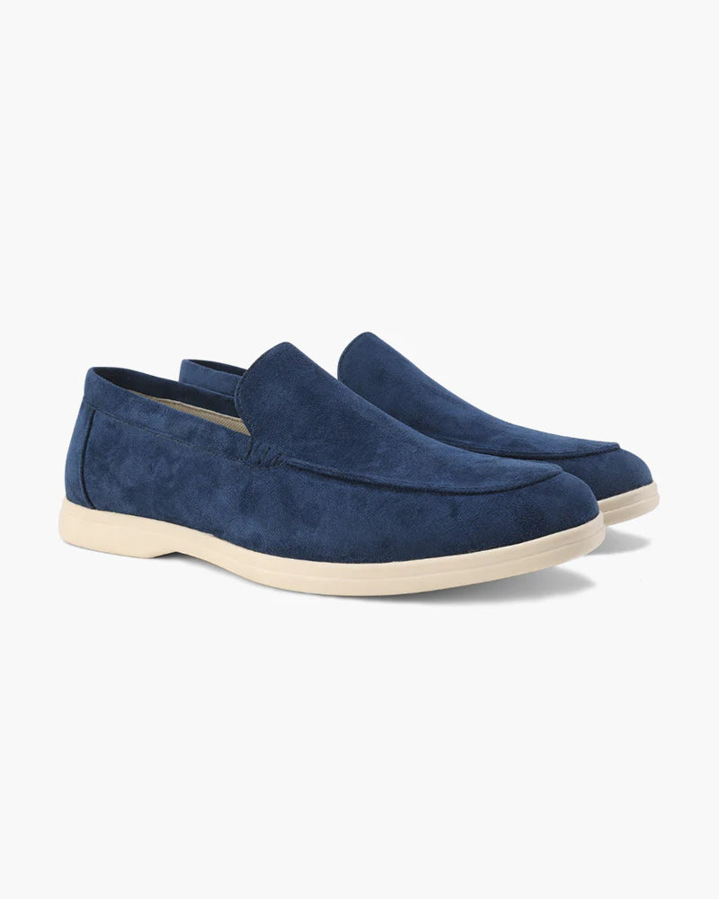 Navy Suede Loafers