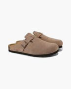 Beige Suede Clogs