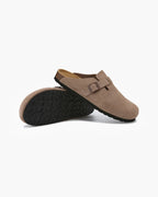 Beige Suede Clogs