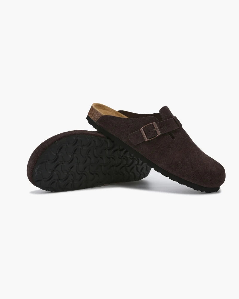 Brown Suede Clogs