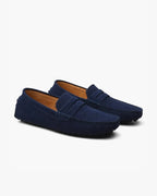 Suede Driver Loafers - Navy