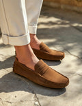 Suede Driver Loafers - Brown